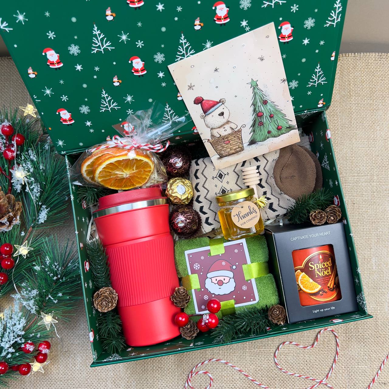 Gift Box green " Santa Claus"